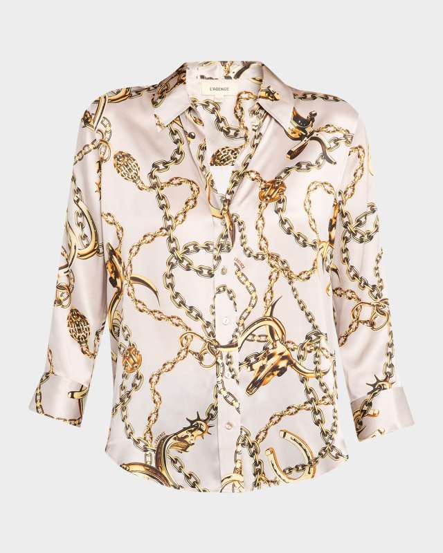 Long Horn Chain Dani Silk Blouse